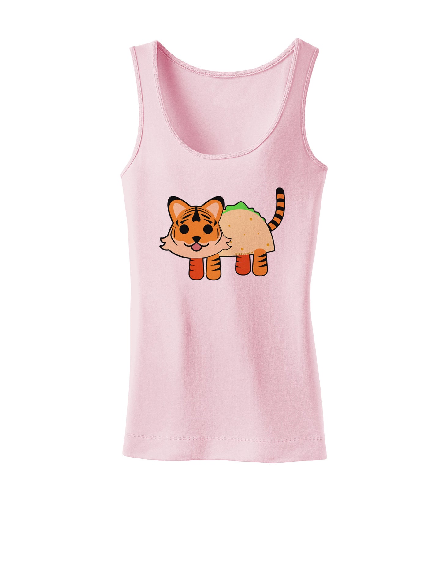Cute Taco Tiger Womens Petite Tank Top-TooLoud-SoftPink-X-Small-Davson Sales