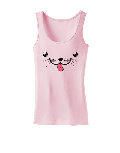 Kyu-T Face - Puppino the Puppy Dog Womens Tank Top-Womens Tank Tops-TooLoud-SoftPink-X-Small-Davson Sales