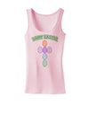 Happy Easter Egg Cross Faux Applique Womens Petite Tank Top-TooLoud-SoftPink-X-Small-Davson Sales