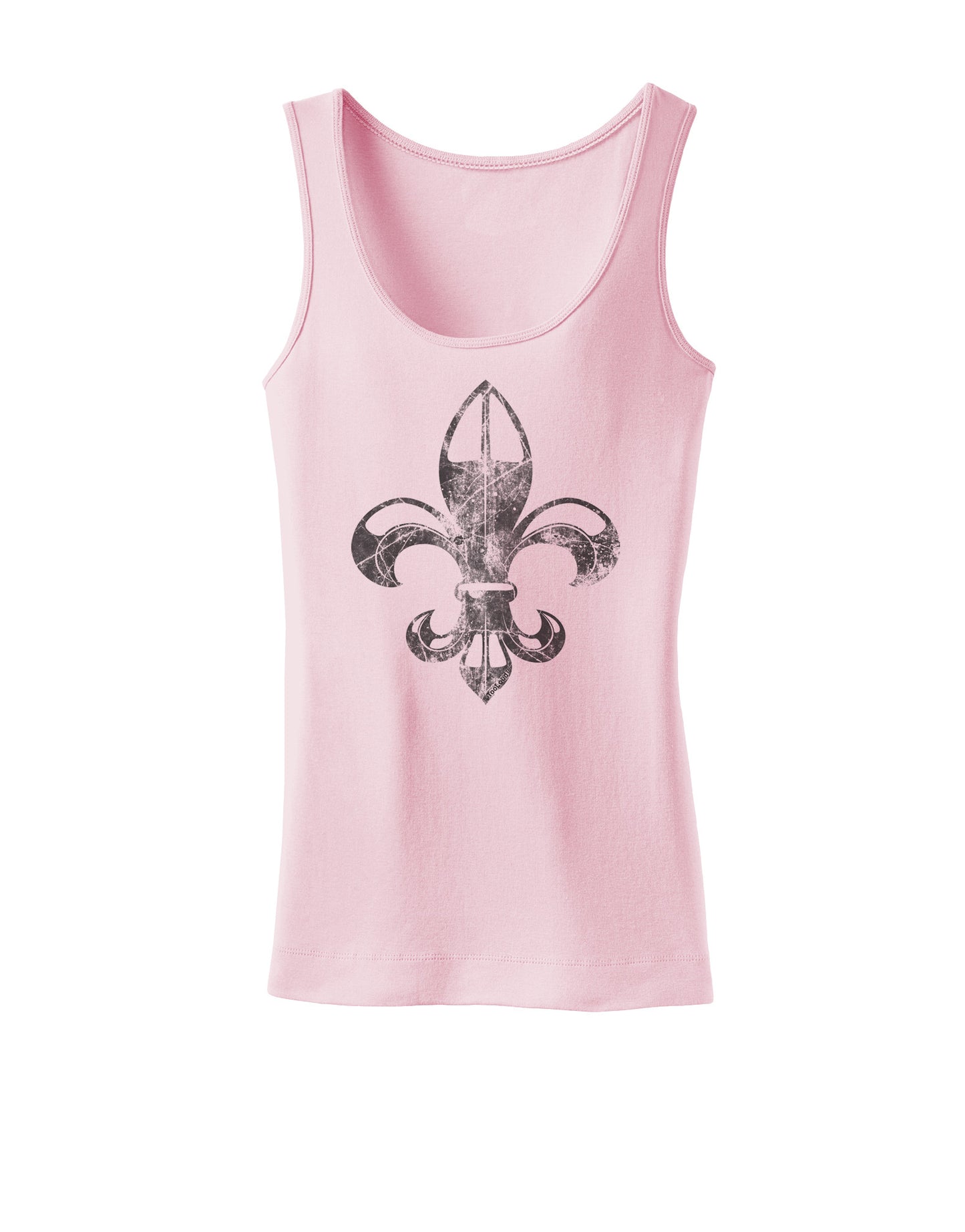 Distressed Fleur de Lis Womens Petite Tank Top-TooLoud-SoftPink-X-Small-Davson Sales