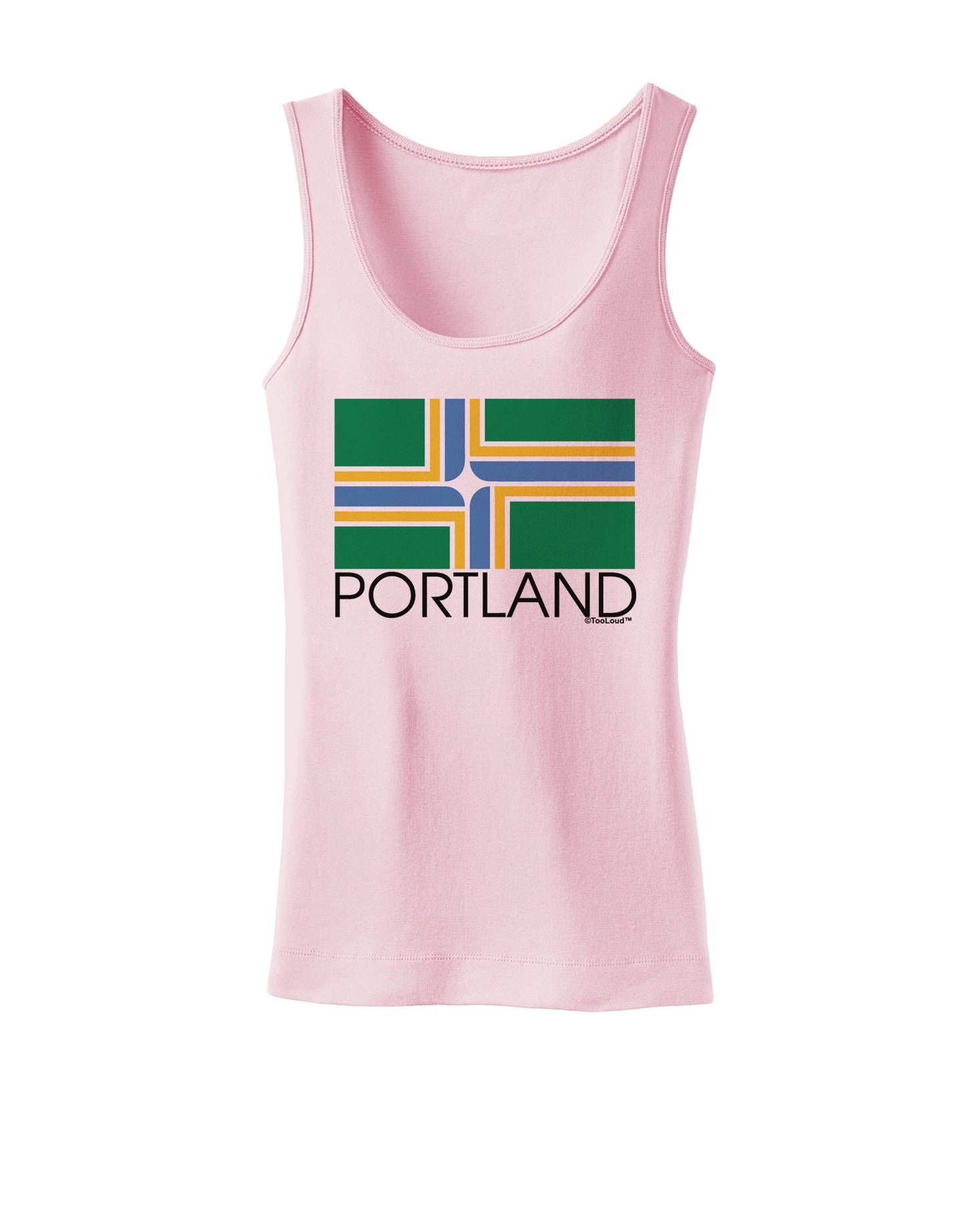 Portland Oregon Flag Text Womens Petite Tank Top-TooLoud-SoftPink-X-Small-Davson Sales