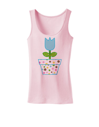 Easter Tulip Design - Blue Womens Tank Top by TooLoud-Womens Tank Tops-TooLoud-SoftPink-X-Small-Davson Sales