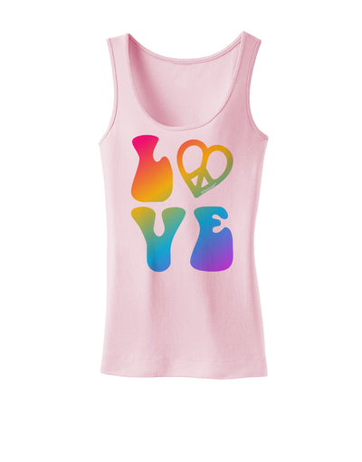 Peace and Love - Peace Heart Love Womens Tank Top-Womens Tank Tops-TooLoud-SoftPink-X-Small-Davson Sales