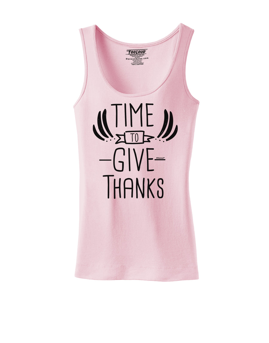 Time to Give Thanks Womens Petite Tank Top White 4XL Tooloud