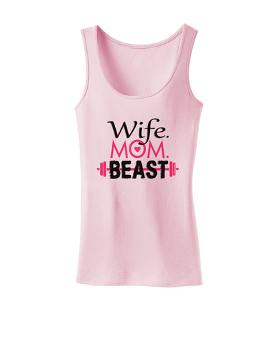 TooLoud Wife Mom Beast Womens Petite Tank Top-TooLoud-SoftPink-X-Small-Davson Sales