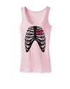 Black Skeleton Bones Ribcage with Heart Womens Tank Top-Womens Tank Tops-TooLoud-SoftPink-X-Small-Davson Sales