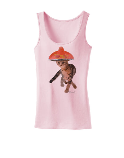 Cat with Pink Sombrero and Sunglasses Womens Tank Top by TooLoud-Womens Tank Tops-TooLoud-SoftPink-X-Small-Davson Sales