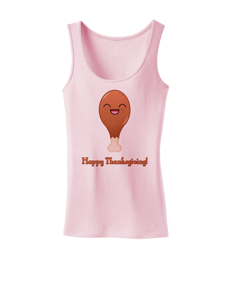 Cute Turkey Leg - Happy Thanksgiving Womens Tank Top-Womens Tank Tops-TooLoud-White-X-Small-Davson Sales