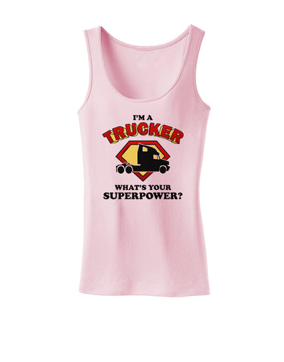 Trucker - Superpower Womens Petite Tank Top-TooLoud-SoftPink-X-Small-Davson Sales