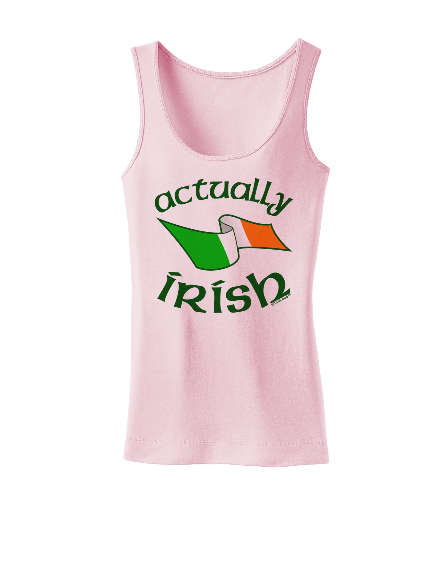 Actually Irish Womens Petite Tank Top-TooLoud-SoftPink-X-Small-Davson Sales