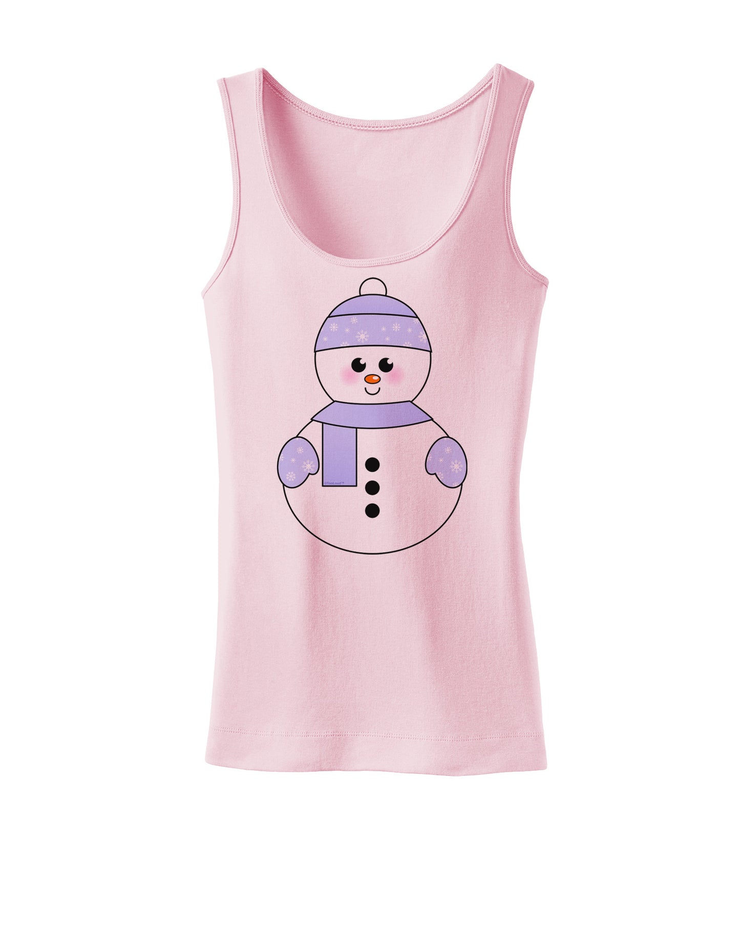Cute Snowman With Hat and Scarf Christmas Womens Tank Top-Womens Tank Tops-TooLoud-SoftPink-X-Small-Davson Sales