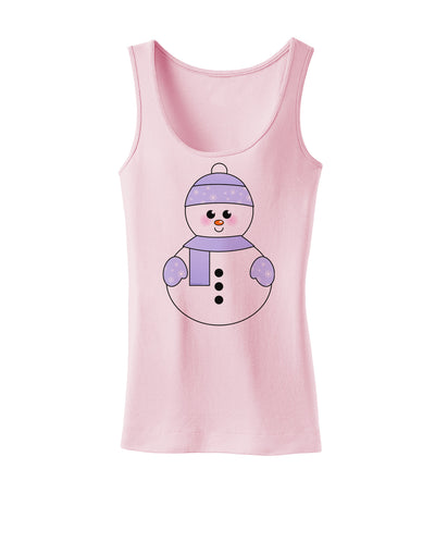 Cute Snowman With Hat and Scarf Christmas Womens Tank Top-Womens Tank Tops-TooLoud-SoftPink-X-Small-Davson Sales