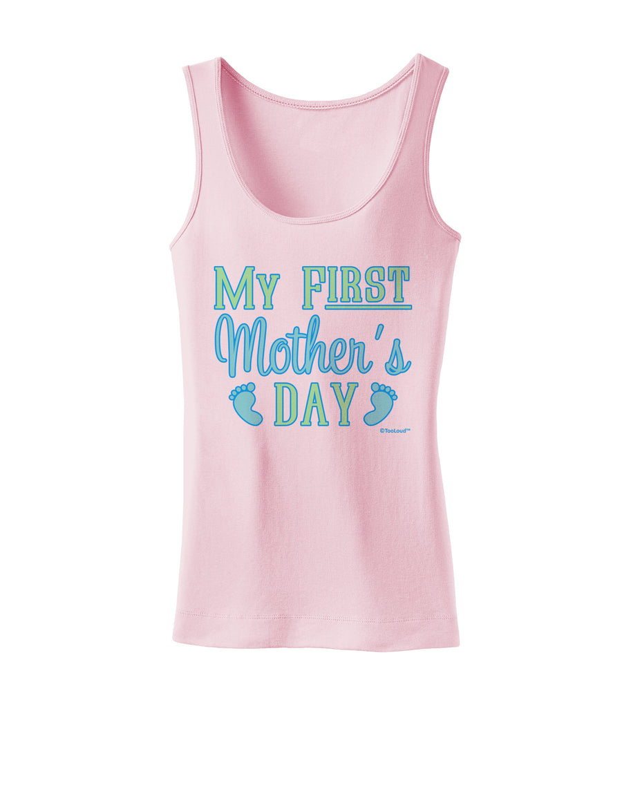 My First Mother's Day - Baby Feet - Blue Womens Tank Top by TooLoud-Womens Tank Tops-TooLoud-White-X-Small-Davson Sales