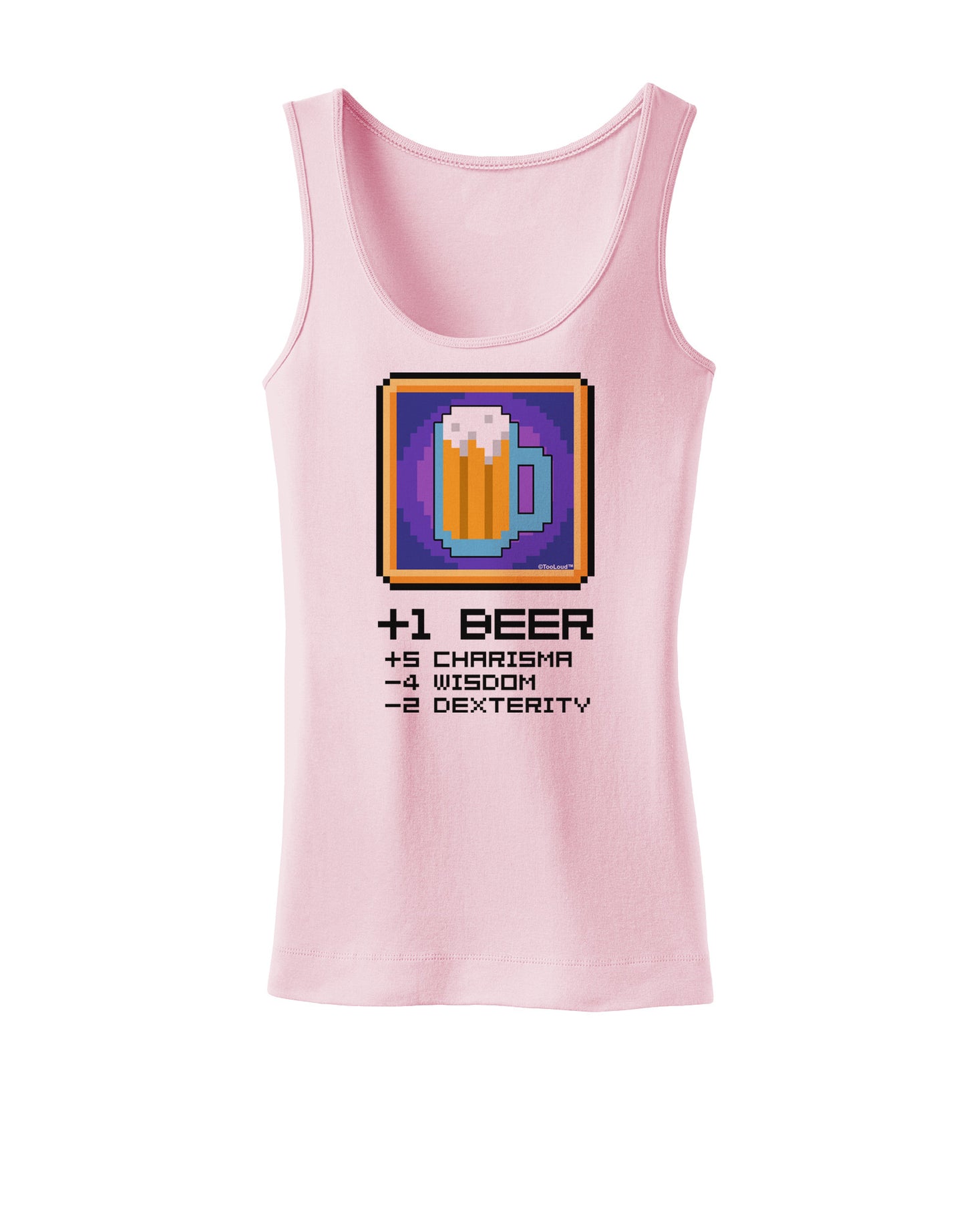 Pixel Beer Item Womens Petite Tank Top-TooLoud-SoftPink-X-Small-Davson Sales