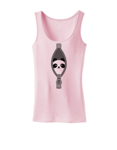 Funny Panda Peeking Out of Zipper Womens Tank Top by TooLoud-Womens Tank Tops-TooLoud-SoftPink-X-Small-Davson Sales