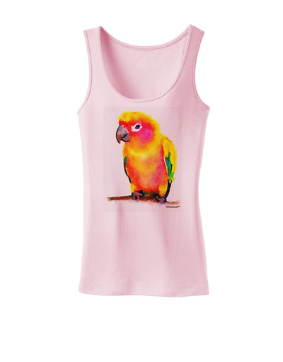 Sun Conure Parrot Watercolor Womens Tank Top-Womens Tank Tops-TooLoud-SoftPink-X-Small-Davson Sales