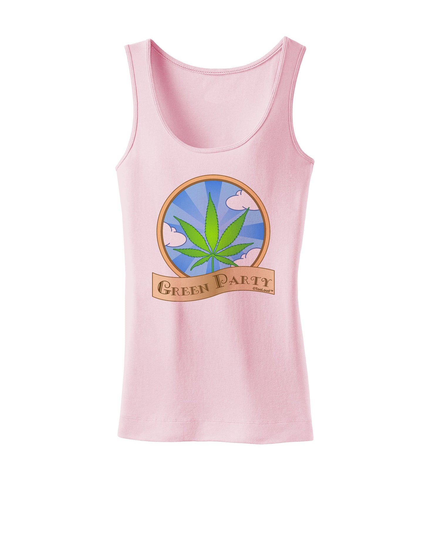 Green Party Symbol Womens Petite Tank Top-TooLoud-SoftPink-X-Small-Davson Sales