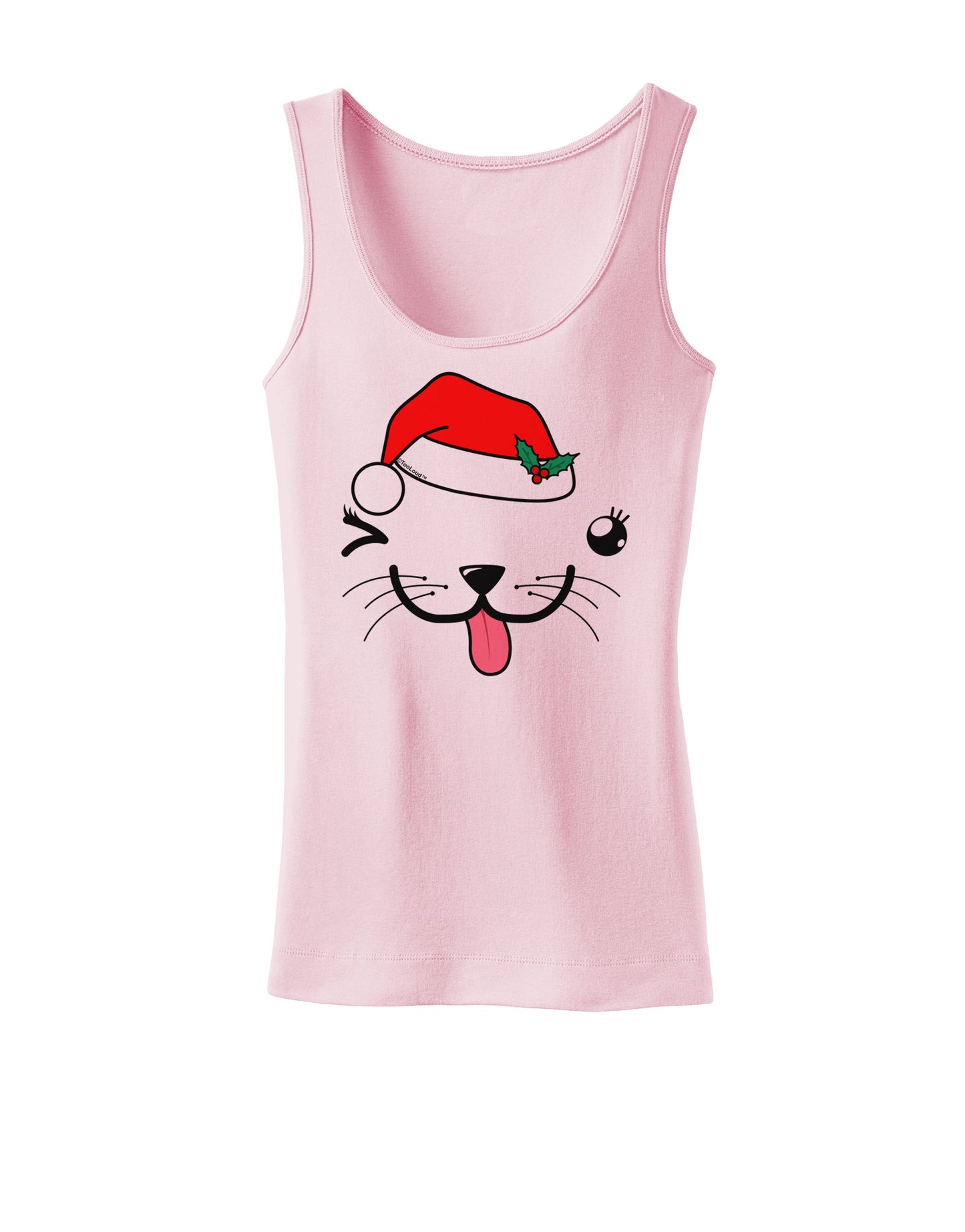 Kyu-T Face Puppina Santa Girl Dog Womens Tank Top-Womens Tank Tops-TooLoud-SoftPink-X-Small-Davson Sales