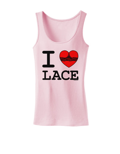 I Love Heart Lace Womens Tank Top-Womens Tank Tops-TooLoud-SoftPink-X-Small-Davson Sales