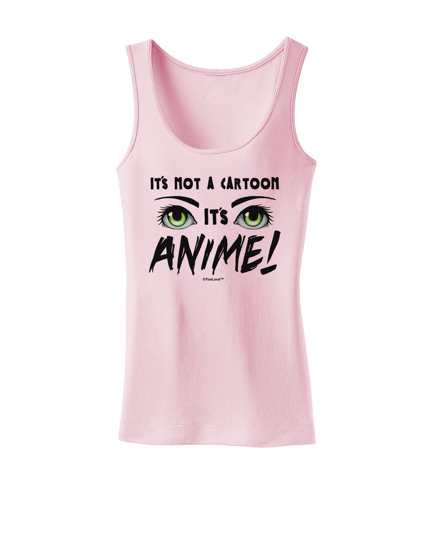 Not A Cartoon Eyes Green Womens Petite Tank Top-TooLoud-SoftPink-X-Small-Davson Sales