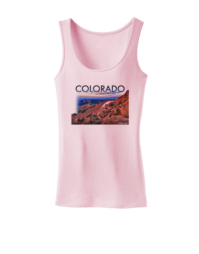 Colorado Mtn Sunset Cutout Womens Tank Top-Womens Tank Tops-TooLoud-SoftPink-X-Small-Davson Sales