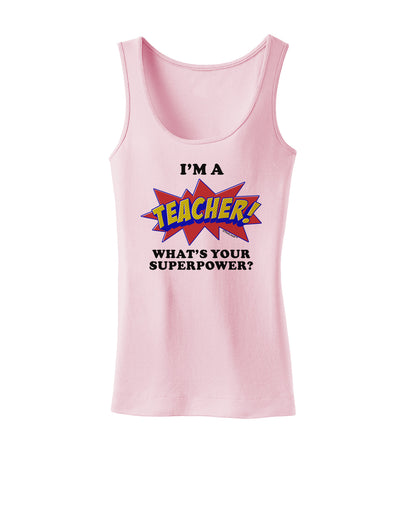 Teacher - Superpower Womens Petite Tank Top-TooLoud-SoftPink-X-Small-Davson Sales