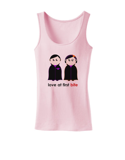 Love at First Bite Vampire Couple Halloween Womens Tank Top-Womens Tank Tops-TooLoud-SoftPink-X-Small-Davson Sales