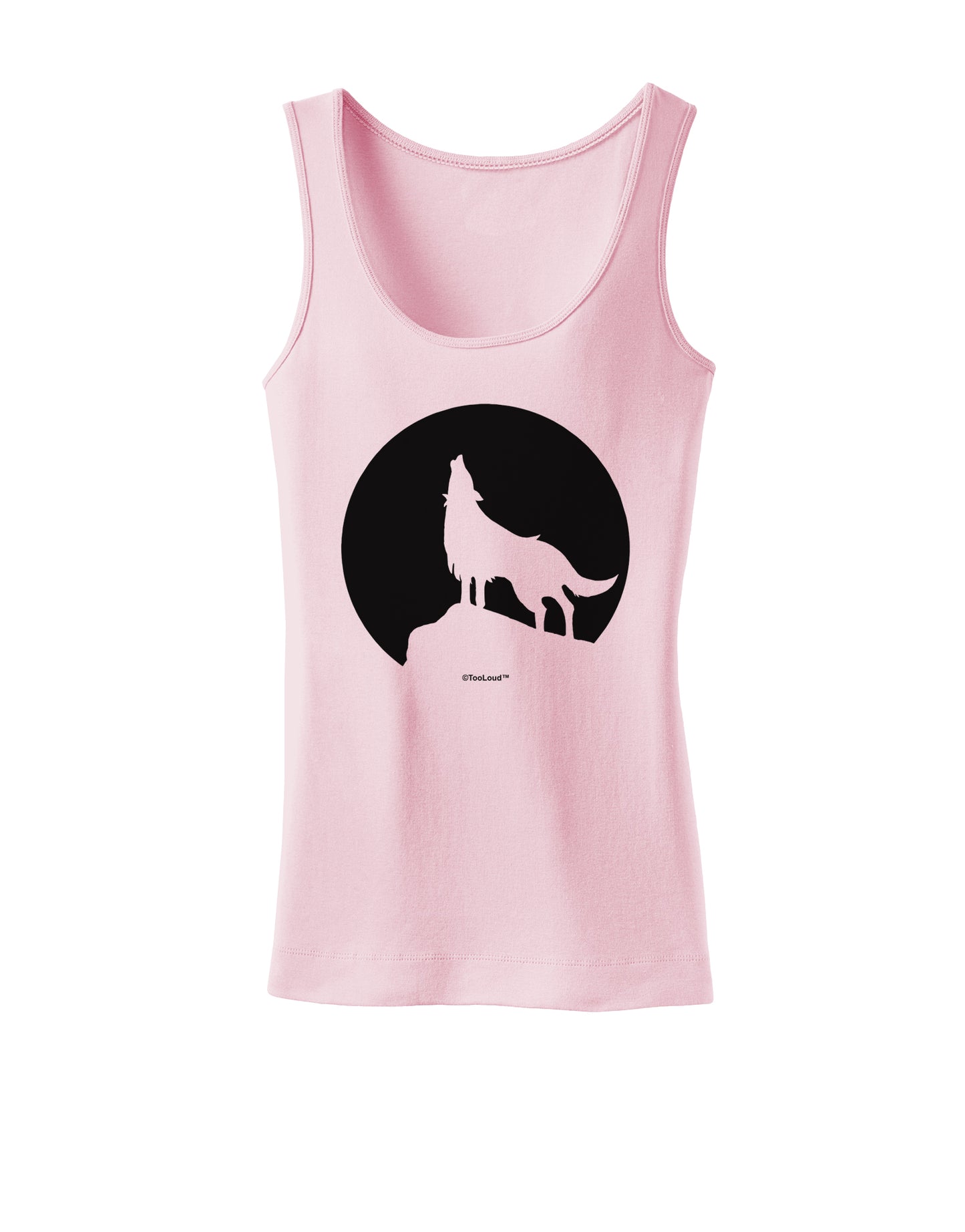Wolf Howling at the Moon - Design #1 Womens Tank Top by TooLoud-Womens Tank Tops-TooLoud-SoftPink-X-Small-Davson Sales