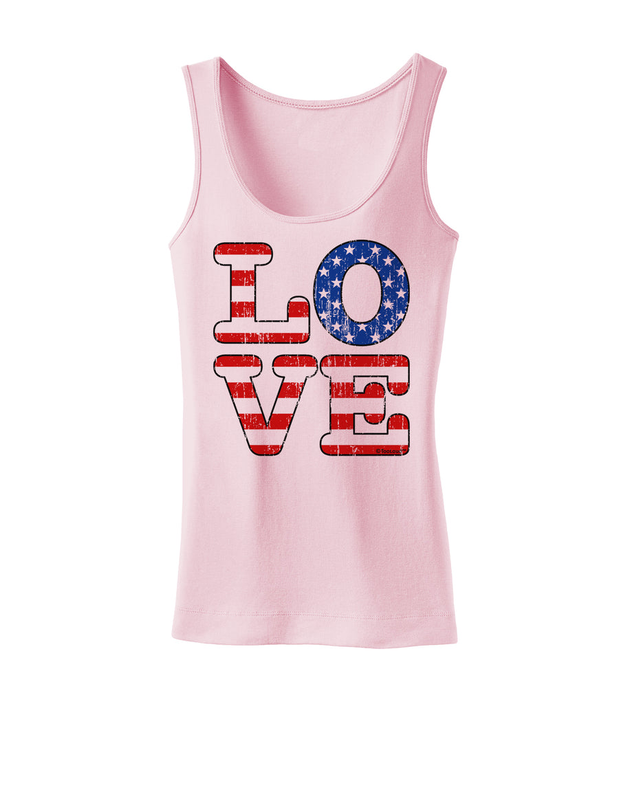 American Love Design - Distressed Womens Tank Top by TooLoud-Womens Tank Tops-TooLoud-White-X-Small-Davson Sales