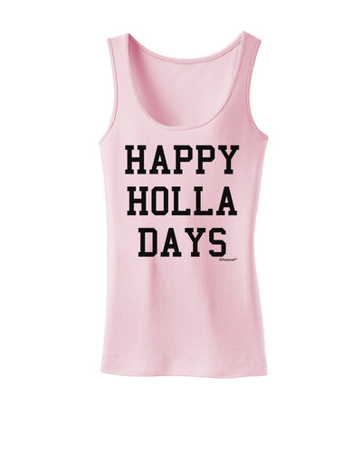 Happy Holla Days Text Womens Tank Top by TooLoud-Womens Tank Tops-TooLoud-SoftPink-X-Small-Davson Sales