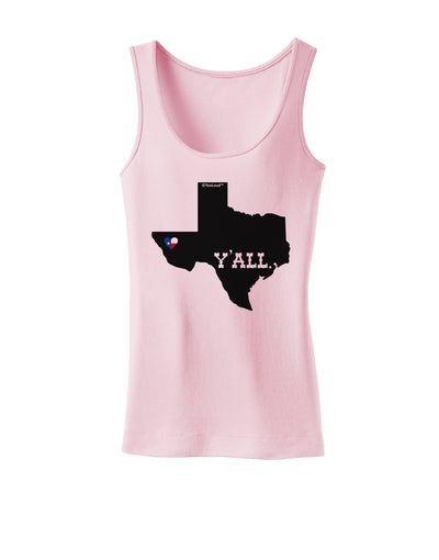 Texas State Y'all Design with Flag Heart Womens Tank Top by TooLoud-Womens Tank Tops-TooLoud-SoftPink-X-Small-Davson Sales