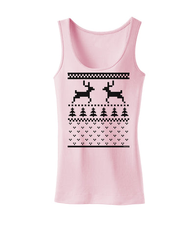 Ugly Christmas Sweater Reindeer Pattern Womens Tank Top-Womens Tank Tops-TooLoud-SoftPink-X-Small-Davson Sales