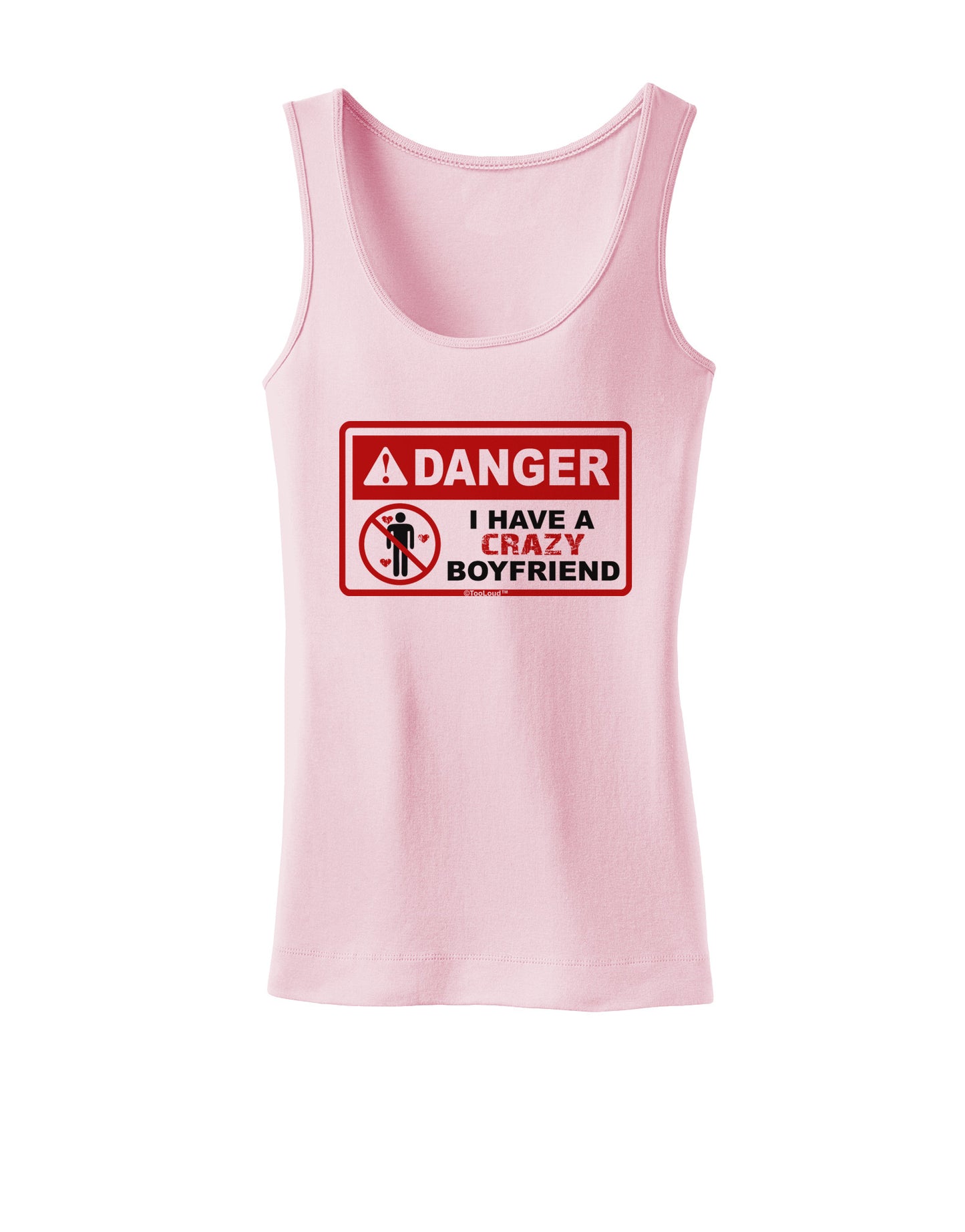 Danger - Crazy Boyfriend Womens Petite Tank Top-TooLoud-SoftPink-X-Small-Davson Sales