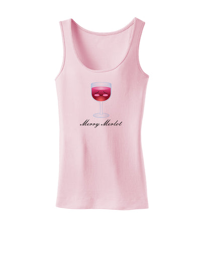 Merry Merlot Text Womens Tank Top-Womens Tank Tops-TooLoud-SoftPink-X-Small-Davson Sales