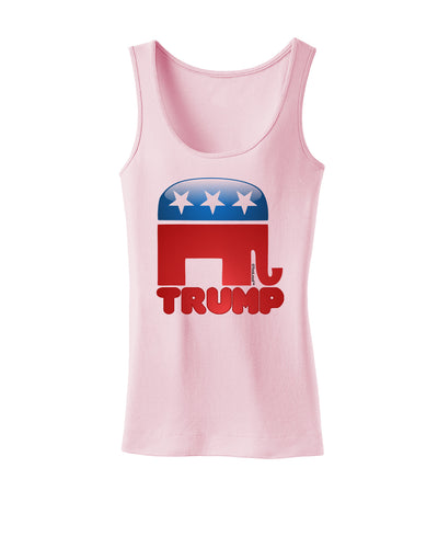 TooLoud Trump Bubble Symbol Womens Petite Tank Top-TooLoud-SoftPink-X-Small-Davson Sales