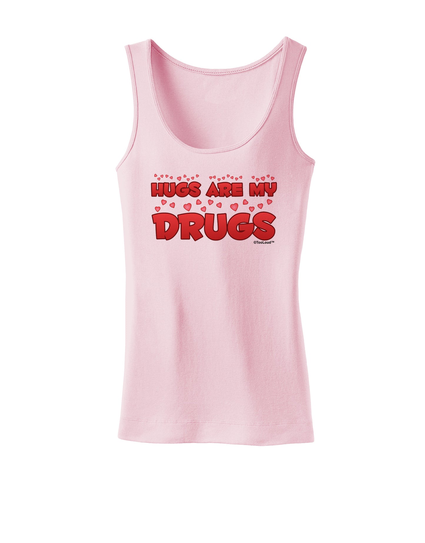 Hugs Are My Drugs Womens Petite Tank Top-TooLoud-SoftPink-X-Small-Davson Sales