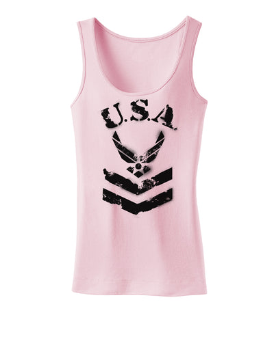 USA Military Air Force Stencil Logo Womens Tank Top-Womens Tank Tops-TooLoud-SoftPink-X-Small-Davson Sales