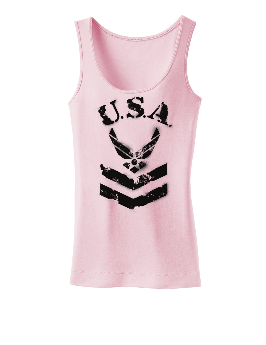 USA Military Air Force Stencil Logo Womens Tank Top-Womens Tank Tops-TooLoud-White-X-Small-Davson Sales