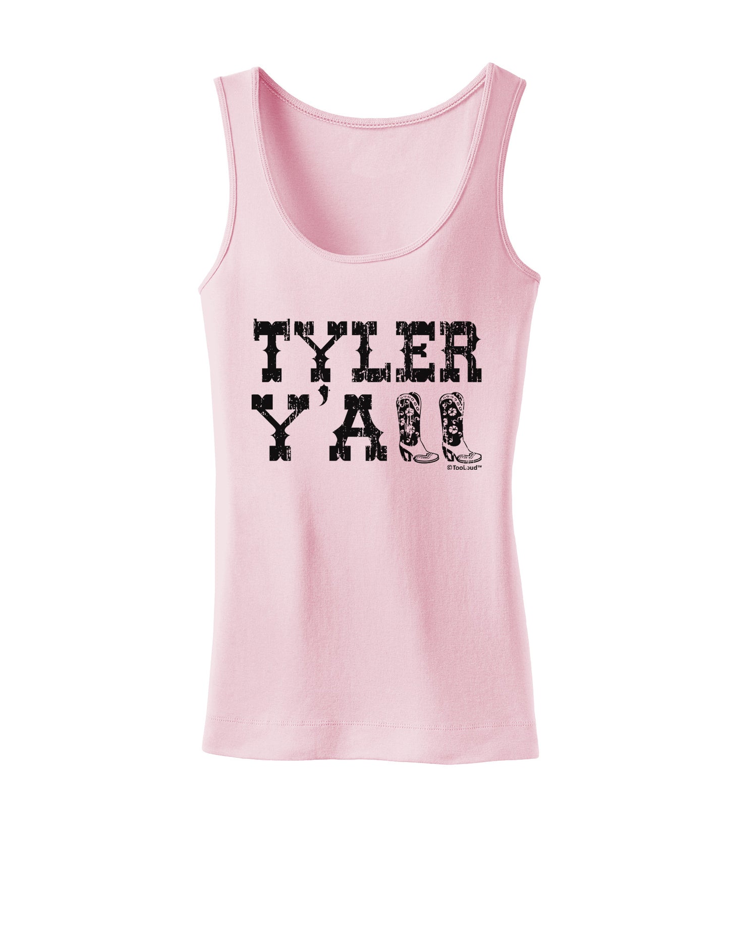 TooLoud Tyler Y'all - Southwestern Style Womens Petite Tank Top-TooLoud-SoftPink-X-Small-Davson Sales