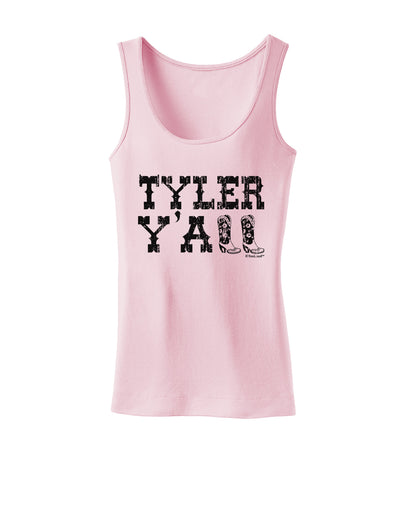 TooLoud Tyler Y'all - Southwestern Style Womens Petite Tank Top-TooLoud-SoftPink-X-Small-Davson Sales