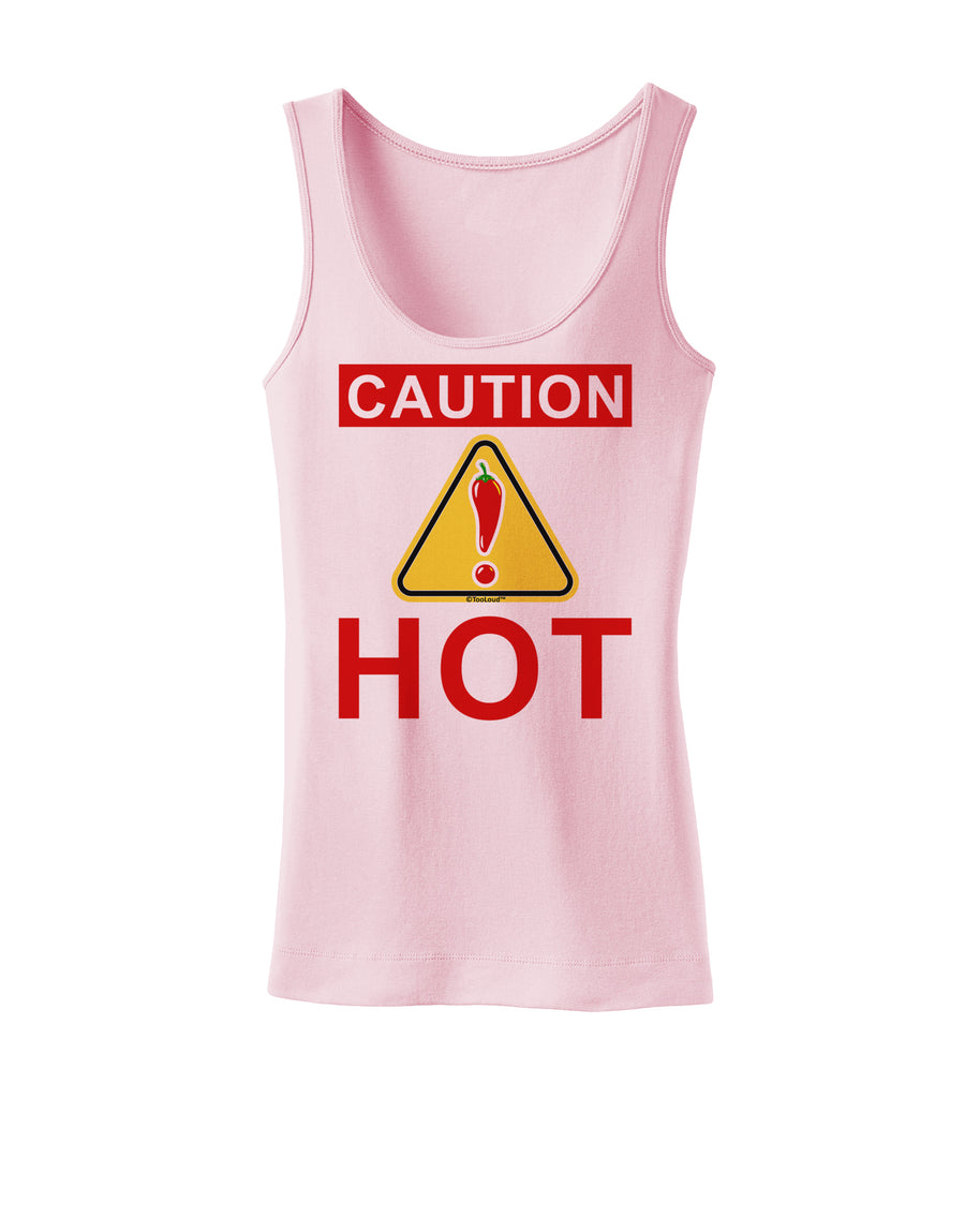 Caution Hot Chili Pepper Sign Womens Tank Top-Womens Tank Tops-TooLoud-White-X-Small-Davson Sales