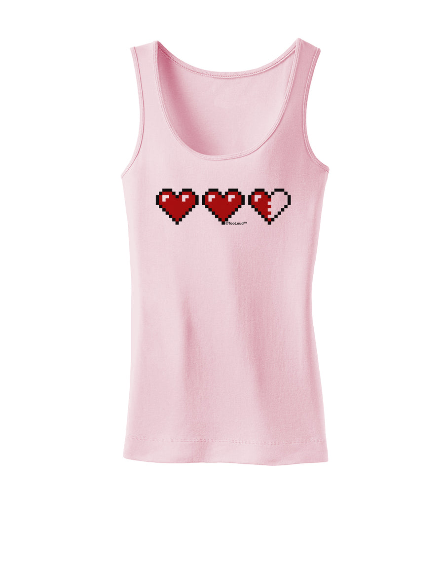 Couples Pixel Heart Life Bar - Left Womens Tank Top by TooLoud