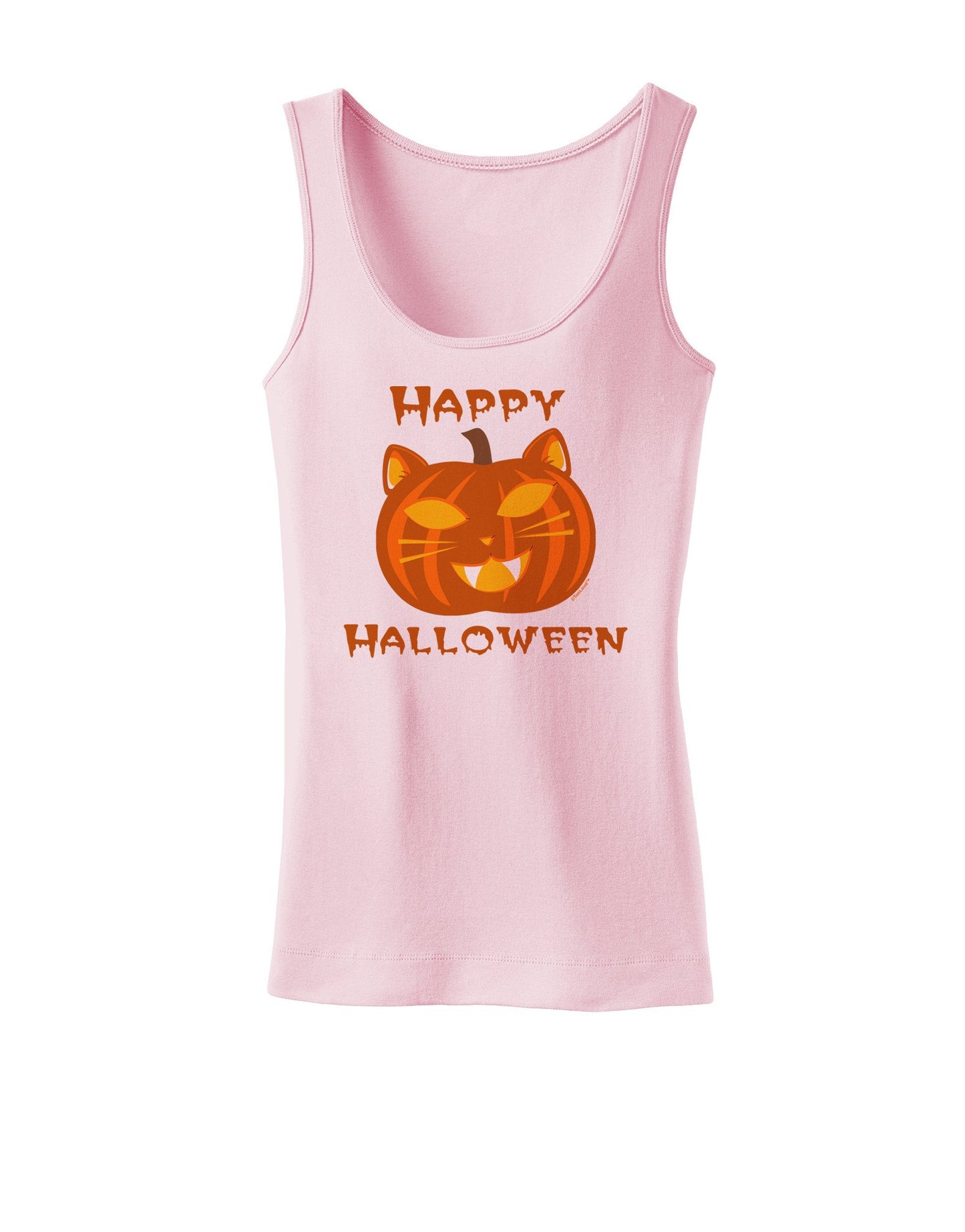 Cat-O-Lantern With Text Womens Tank Top-Womens Tank Tops-TooLoud-SoftPink-XXXX-Large-Davson Sales