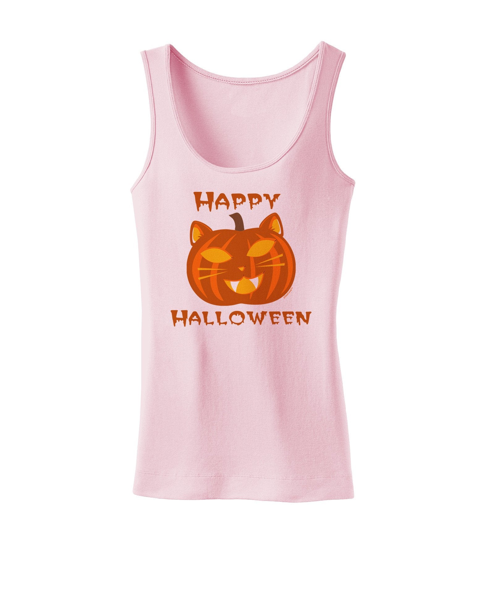 Cat-O-Lantern With Text Womens Tank Top-Womens Tank Tops-TooLoud-SoftPink-XXXX-Large-Davson Sales
