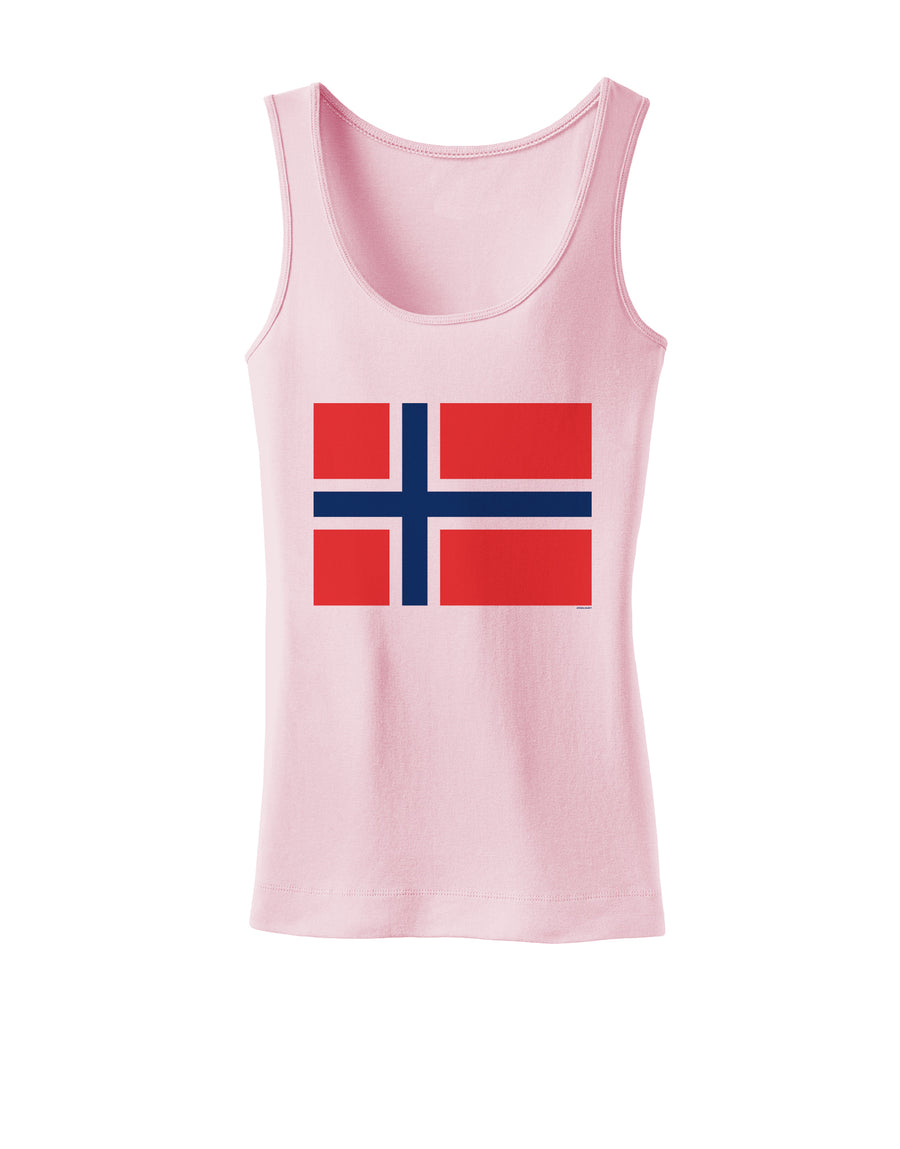 TooLoud Norwegian Flag Womens Petite Tank Top-Womens Tank Tops-TooLoud-White-X-Small-Davson Sales