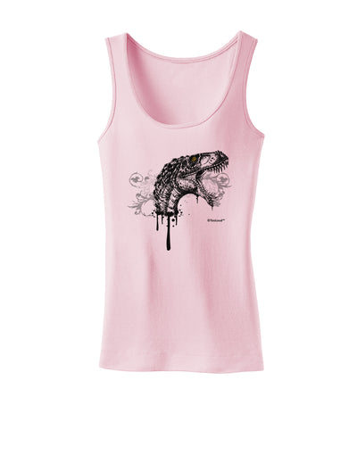 Artistic Ink Style Dinosaur Head Design Womens Tank Top by TooLoud-Womens Tank Tops-TooLoud-SoftPink-X-Small-Davson Sales