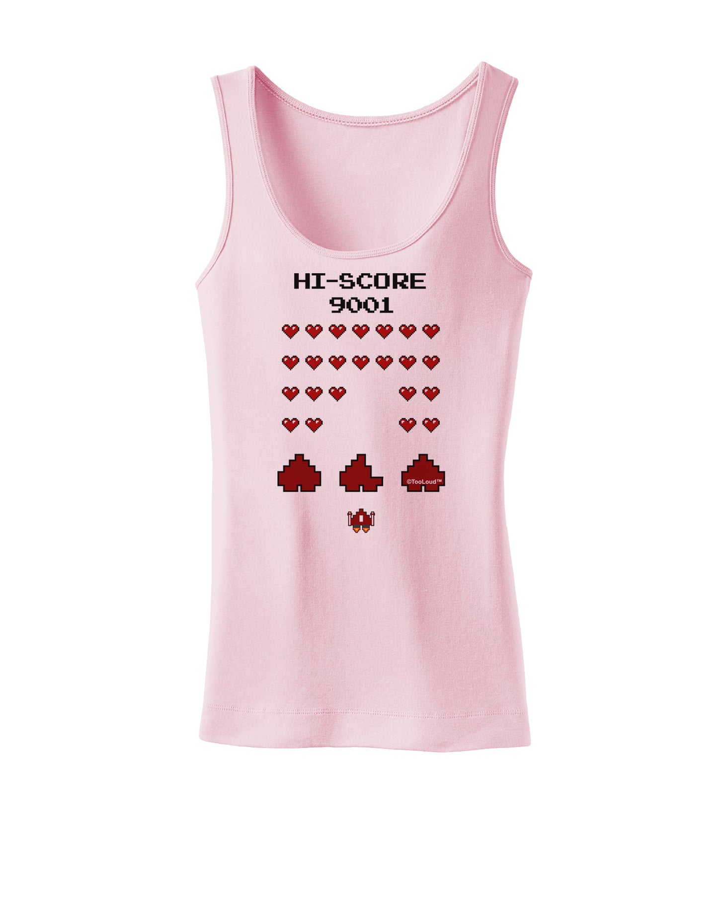 Pixel Heart Invaders Design Womens Petite Tank Top-TooLoud-SoftPink-X-Small-Davson Sales