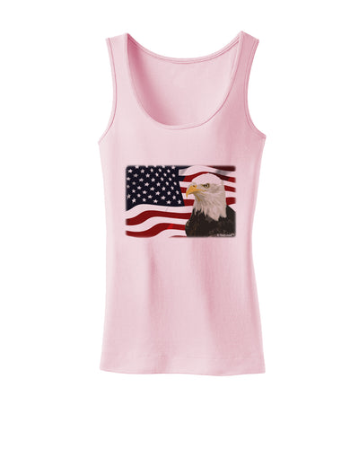 Patriotic USA Flag with Bald Eagle Womens Tank Top by TooLoud-Womens Tank Tops-TooLoud-SoftPink-X-Small-Davson Sales
