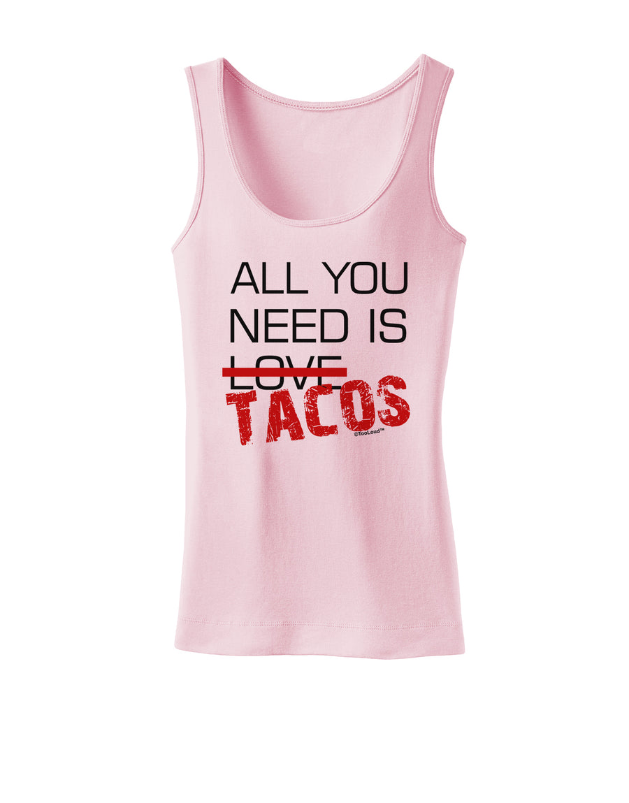 All You Need Is Tacos Womens Petite Tank Top-TooLoud-White-X-Small-Davson Sales