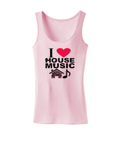 I Love House Pink Womens Tank Top-Womens Tank Tops-TooLoud-SoftPink-X-Small-Davson Sales